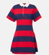Polo Ralph Lauren Short Sleeve Stripe Cotton Rugby Dress In Multi