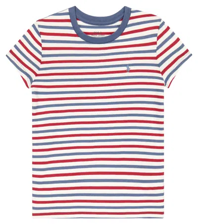 Polo Ralph Lauren Kids' Striped Cotton Jersey T-shirt In Deckwash White Multi