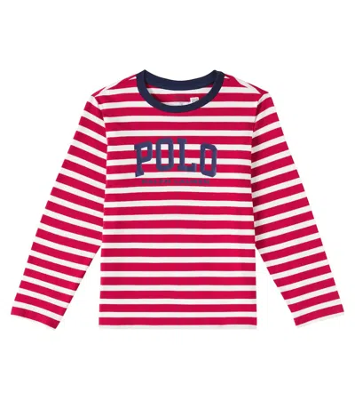 Polo Ralph Lauren Kids' Striped Cotton Jersey T-shirt In Red