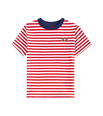 Polo Ralph Lauren Kids' Striped Cotton Jersey T-shirt In Red