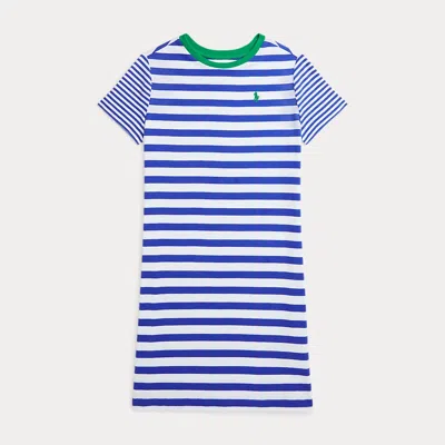 POLO RALPH LAUREN STRIPED COTTON JERSEY TEE DRESS