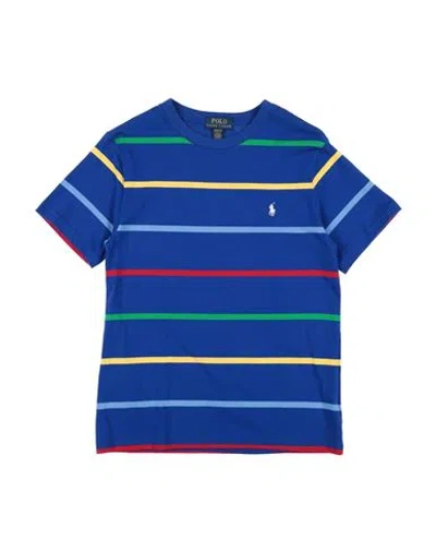 Polo Ralph Lauren Babies'  Striped Cotton Jersey Tee Toddler Boy T-shirt Blue Size 5 Cotton