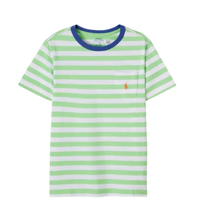 Polo Ralph Lauren Kids' Striped Cotton Jersey T-shirt In Green