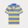 Polo Ralph Lauren Striped Cotton Mesh Polo Shirt In Blue/yellow Multi