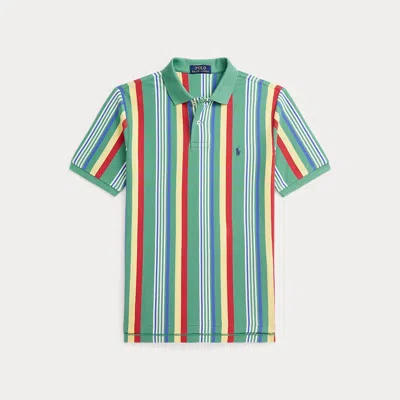 POLO RALPH LAUREN STRIPED COTTON MESH POLO SHIRT
