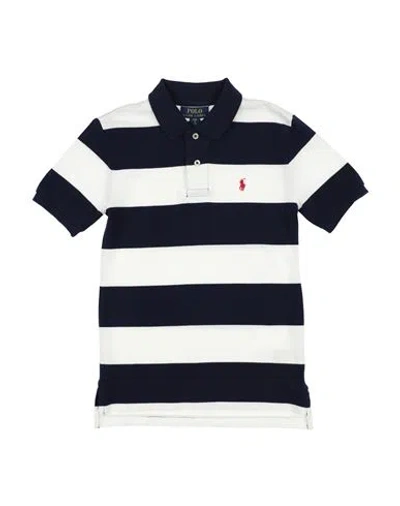 Polo Ralph Lauren Babies'  Striped Cotton Mesh Polo Shirt Toddler Boy Polo Shirt Midnight Blue Size 5 Cotton