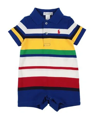 Polo Ralph Lauren Striped Cotton Mesh Polo Shortall Newborn Boy Baby Jumpsuits & Overalls Blue Size