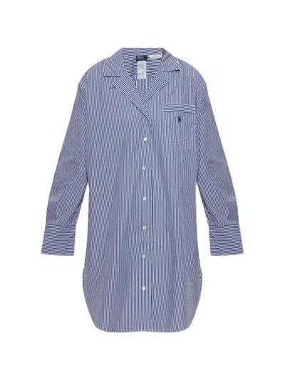 Polo Ralph Lauren Striped Cotton Nightdress In Blue