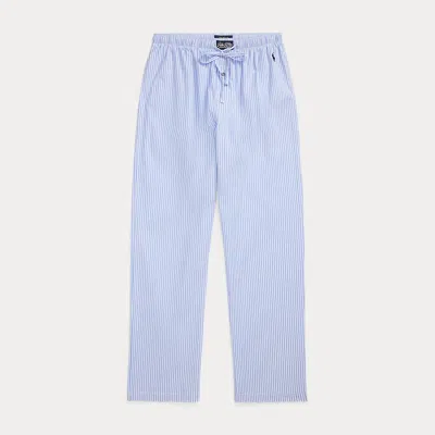 Polo Ralph Lauren Striped Cotton Pajama Pant In Blue Flower Stripe
