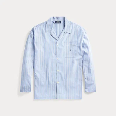 Polo Ralph Lauren Striped Cotton Pajama Shirt In Andrew Stripe/cruise Navy