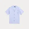 Polo Ralph Lauren Striped Cotton Pajama Shirt In Blue Flower Stripe