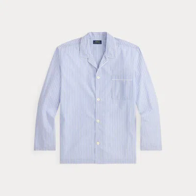 Polo Ralph Lauren Striped Cotton Pajama Shirt In Andrew Stripe/white In Blue