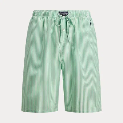 Polo Ralph Lauren Striped Cotton Pajama Short In Golf Green Stripe