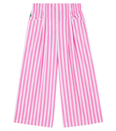 Polo Ralph Lauren Kids' Striped Cotton Pants In Pink