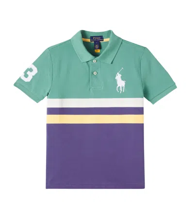 Polo Ralph Lauren Kids' Striped Cotton Piqué Polo Shirt In Green