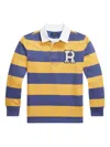 Polo Ralph Lauren Striped Cotton Polo Shirt In Yellow