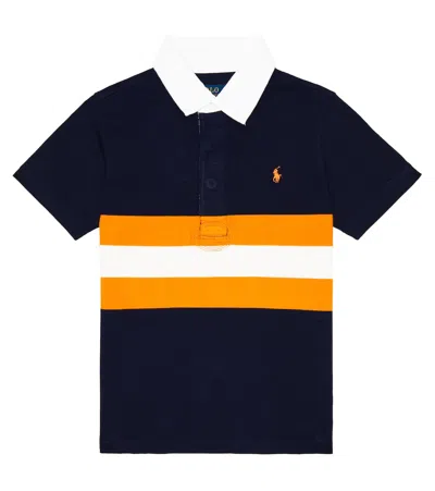 Polo Ralph Lauren Kids' Striped Cotton Polo Shirt In Cruise Navy