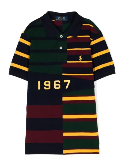 Polo Ralph Lauren Kids' Striped Cotton Polo Shirt In Multicolour
