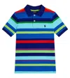 Polo Ralph Lauren Striped Cotton Mesh Polo Shirt In Multicoloured