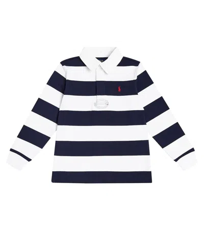 Polo Ralph Lauren Kids' Striped Cotton Polo Shirt In White
