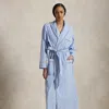 Polo Ralph Lauren Heritage Stripe Cotton Blend Robe In Wide Stripes