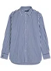 Polo Ralph Lauren Striped Cotton-poplin Shirt In Blue