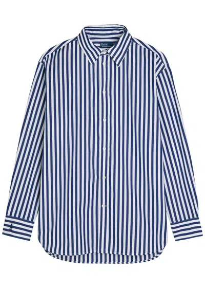 Polo Ralph Lauren Striped Cotton-poplin Shirt In Blue