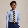 Polo Ralph Lauren Kids' Striped Cotton Poplin Shirt In Light Blue/white