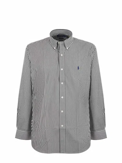 Polo Ralph Lauren Striped Cotton Poplin Shirt In White