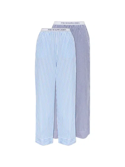 Polo Ralph Lauren Striped Cotton Pyjama Pants In Blue