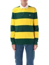 Polo Ralph Lauren Multicolor Polo Shirt With Logo Embroidery On The Front And All-over Striped Motif In Yellow