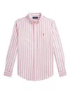 Polo Ralph Lauren Striped Cotton Shirt In Pink