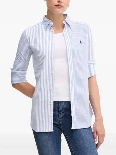 Polo Ralph Lauren Striped Cotton Shirt In Blue