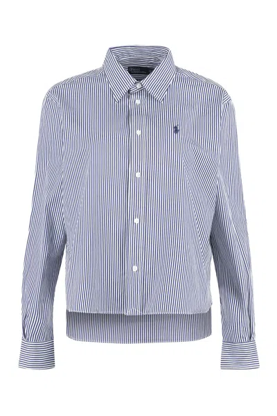 Polo Ralph Lauren Striped Cotton Shirt In Blue