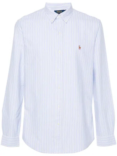 Polo Ralph Lauren Polo-pony-motif Striped Shirt In Blue