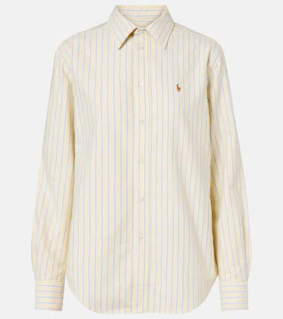 Polo Ralph Lauren Striped Cotton Shirt In Neutral
