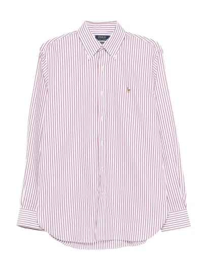 Polo Ralph Lauren Striped Cotton Shirt In Pink