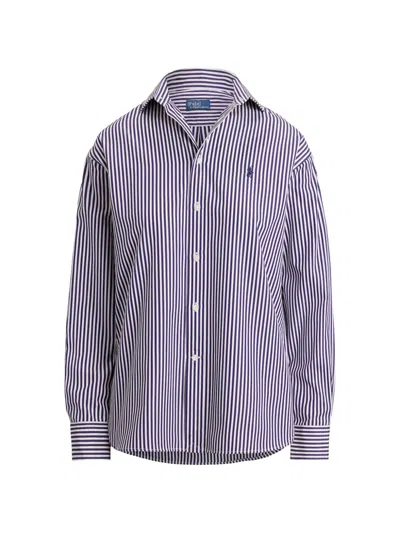 Polo Ralph Lauren Striped Cotton Shirt In Purple