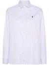 Polo Ralph Lauren Striped Cotton Shirt In Purple