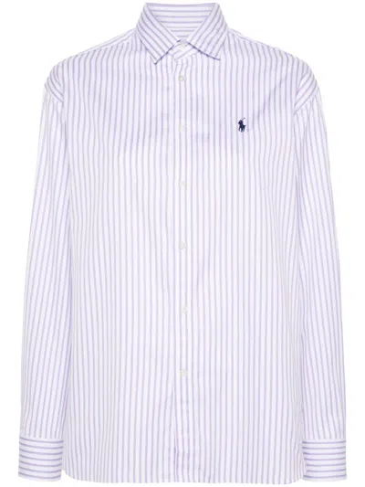 Polo Ralph Lauren Striped Cotton Shirt In White