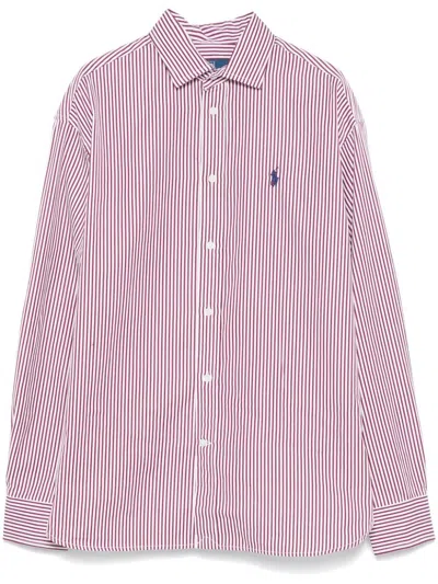 Polo Ralph Lauren Georgia Striped Cotton Shirt In Red