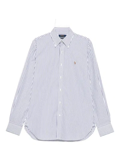 Polo Ralph Lauren Striped Cotton Shirt In Blue