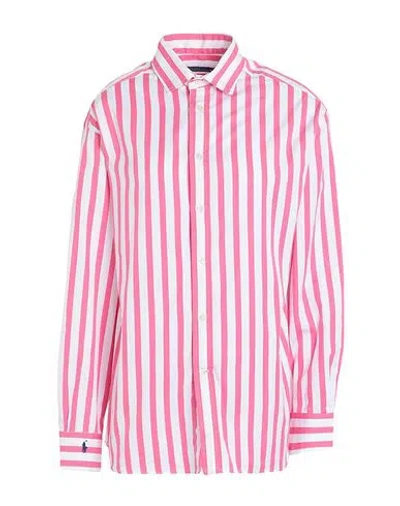 Polo Ralph Lauren Striped Cotton Shirt Woman Shirt Pink Size 8 Cotton
