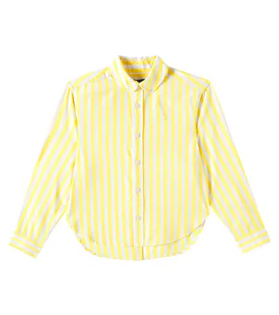 Polo Ralph Lauren Kids' Striped Cotton Shirt In Yellow