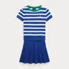 Polo Ralph Lauren Ralph Lauren Girls Striped Cable Knit Top And Skirt Set In Cruise Royal Multi/pink