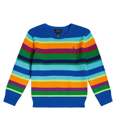 Polo Ralph Lauren Kids' Striped Cotton Sweater In Multicoloured