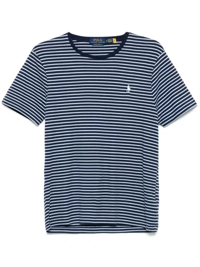 Polo Ralph Lauren Striped Cotton T-shirt In 蓝色