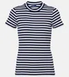 Polo Ralph Lauren Ralph Lauren Striped Ribbed Cotton Crewneck Tee In Black