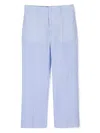 Polo Ralph Lauren Striped Cotton Tailored Trousers In Blue