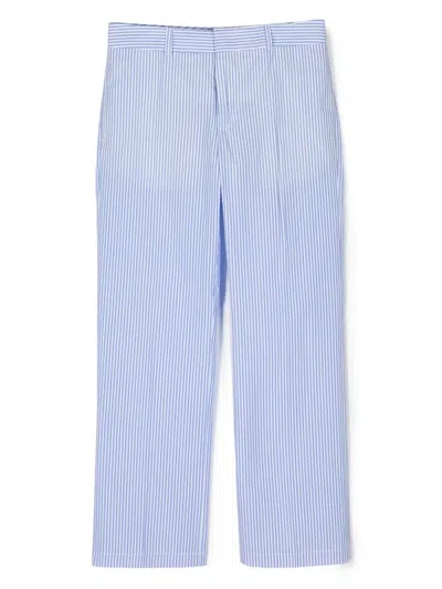 Polo Ralph Lauren Kids' Striped Cotton Tailored Trousers In Blue